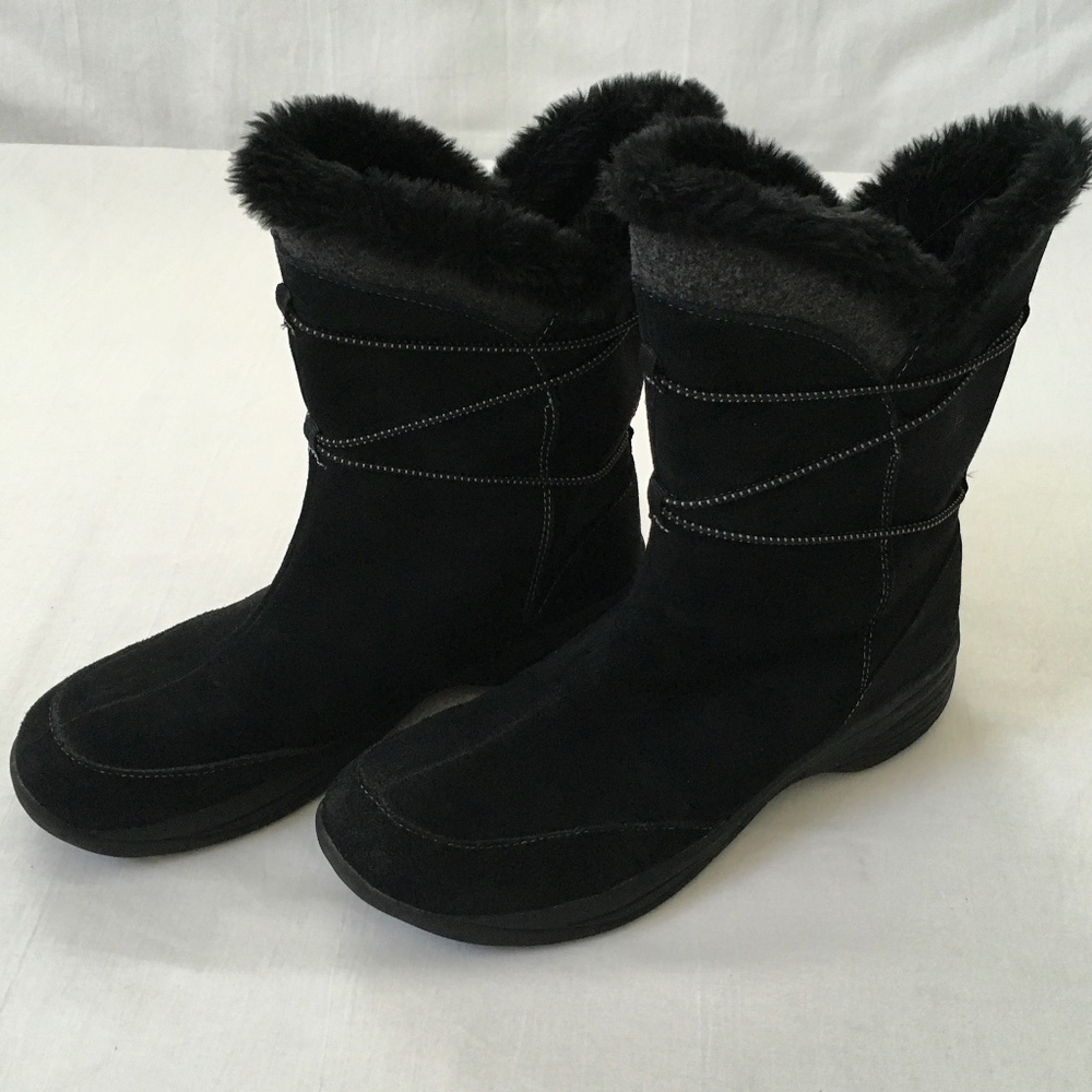 CROFT & BARROW Suede Winter Snow Boots Black Size 9